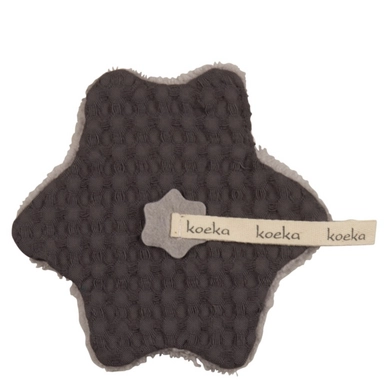 Speendoek Koeka Oslo Teddystof Dark Grey Soft Grey