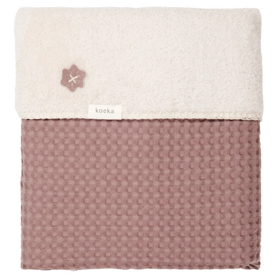 Eenpersoonsdeken Koeka Wafel/Teddy Oslo Plum Pebble