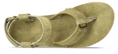 Teva Women Original Sandal Leather Fringe Dark Olive