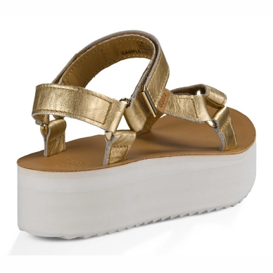Teva Women Flatform Universal Mirrored Metallic Gold