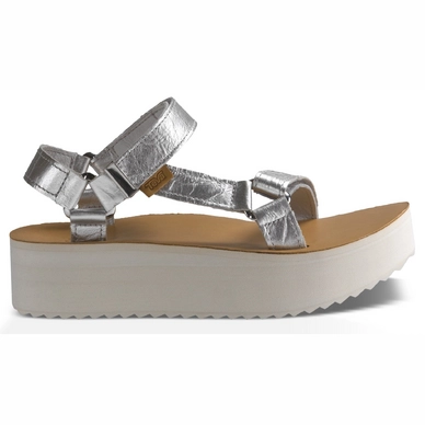Teva Women Flatform Universal Mirrored Metallic Silver