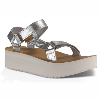Teva Women Flatform Universal Mirrored Metallic Silver