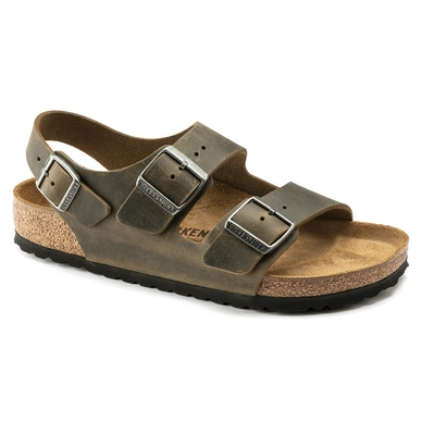 Sandaal Birkenstock Unisex Milano Oiled Leather Faded Khaki Regular