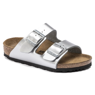 Flip Flops Birkenstock Arizona Birko-Flor Kinder Electric Metallic Silver Narrow
