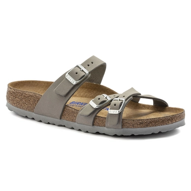 Slipper Birkenstock Women Franca Soft Footbed Nubuck Dove Gray Regular