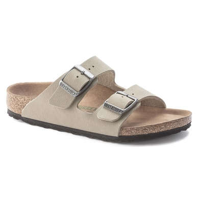 Slipper Birkenstock Kids Arizona Vegan Birko-Flor Nubuck Faded Khaki Narrow