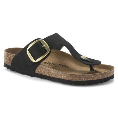 Slipper Birkenstock Women Gizeh Big Buckle Nubuck Black Regular