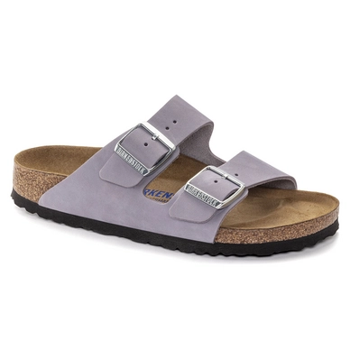 Slipper Birkenstock Women Arizona Soft Footbed Nubuck Purple Fog Regular