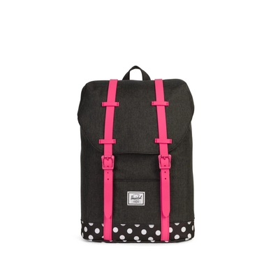 Rugzak Herschel Supply Co. Retreat Youth Black Polka Dot Fandango Pink