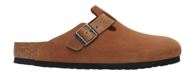 Clogs Birkenstock Boston Suede Leather Herren Cognac Narrow