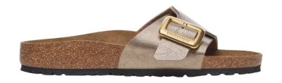 Slipper Birkenstock Catalina Cushion Buckle Birko-Flor Damen Graceful Taupe Narrow