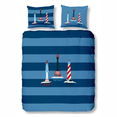 Housses de Couette Good Morning Lighthouses Bleu Coton
