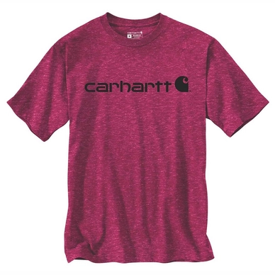 T-Shirt Carhartt Men Core Logo T-Shirt S/S Beet Red Snow Heather