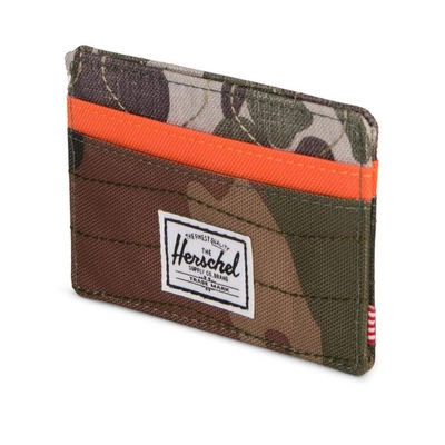 Portemonnee Herschel Supply Co. Embroidery Charlie Woodland Camo Vermillion Orange