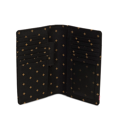 Portemonnee Herschel Supply Co. Search Black Gridlock Gold