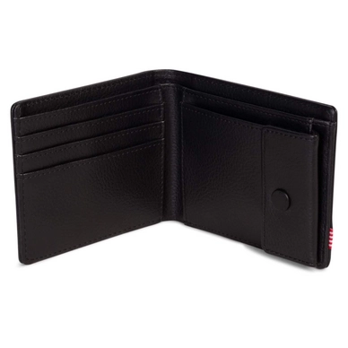 Portemonnee Herschel Supply Co. Hank Coin Leather Black Pebbled