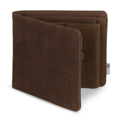 Portemonnee Herschel Supply Co. Tile Roy Coin XL Leather Brown Pebbled