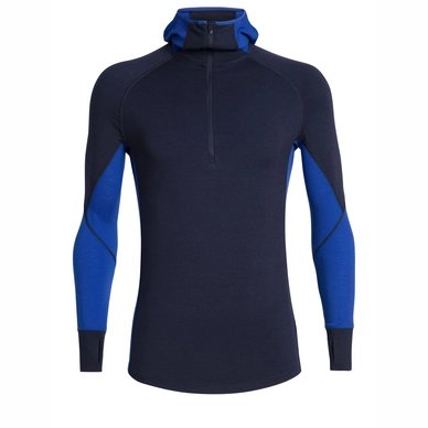 Langarmshirt Icebreaker 260 Zone LS Half Zip Hood Midnight Navy Surf Herren