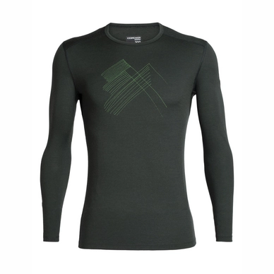 Longsleeve Icebreaker Men 200 Oasis LS Crewe Snap Head Forestwood