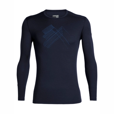 Longsleeve Icebreaker Men 200 Oasis LS Crewe Snap Head Midnight Navy
