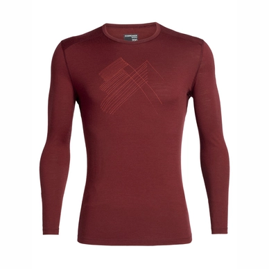 Longsleeve Icebreaker Men 200 Oasis LS Crewe Snap Head Cabernet