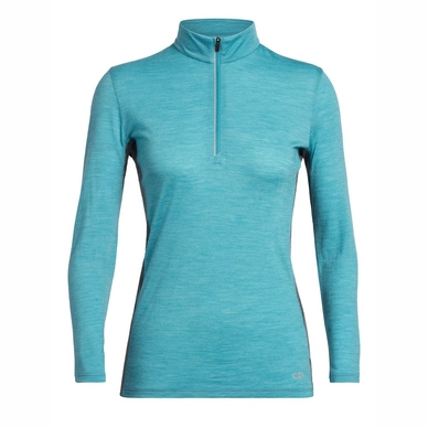 Pull de Ski Icebreaker Women Amplify LS Half Zip Arctic Teal Heather Nightfall Heather