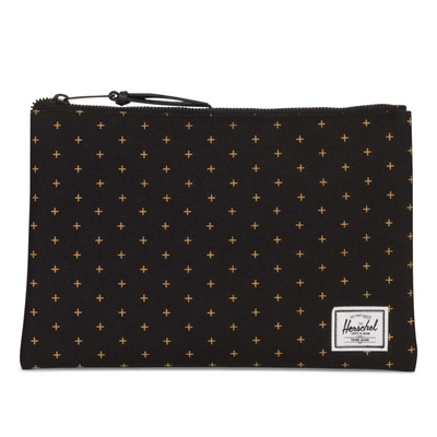 Clutch Herschel Supply Co. Network Large Black Gridlock Gold