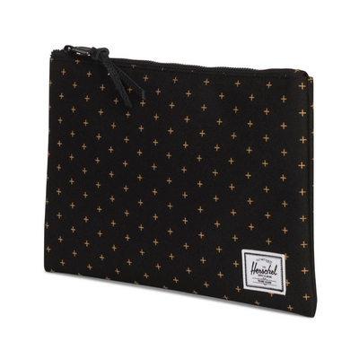 Clutch Herschel Supply Co. Network Large Black Gridlock Gold