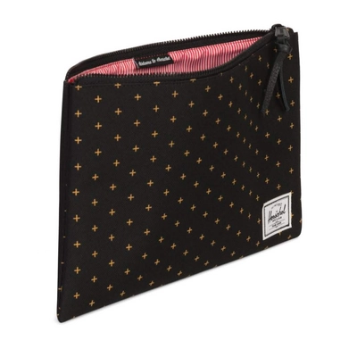 Clutch Herschel Supply Co. Network Large Black Gridlock Gold