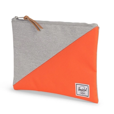 Clutch Herschel Supply Co. Network Large Light Grey Vermillion Orange