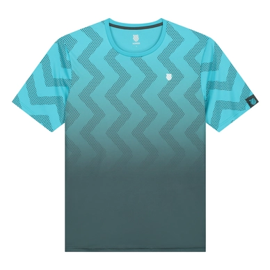 Tennis-Shirt K Swiss Hypercourt Print Crew Scuba Blue Dark Shadow Herren
