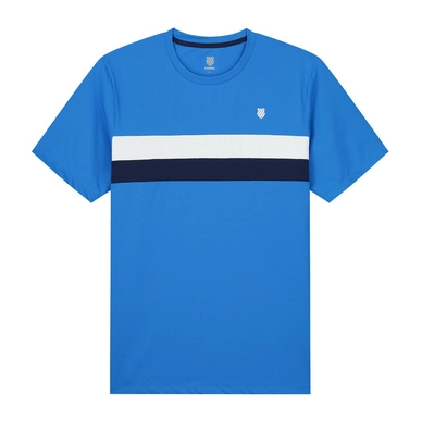 T-shirt de Tennis K Swiss Men Core Team Stripe Crew French Blue