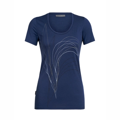 T-Shirt Icebreaker Women Tech Lite SS Scoop Leaf Estate Blue