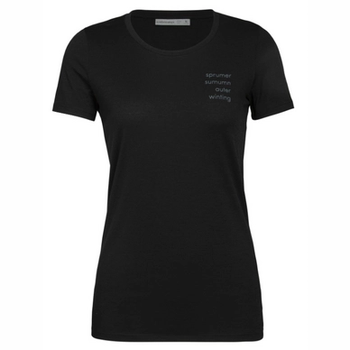 T-Shirt Icebreaker Tech Lite SS Low Crewe Global Warming Black Damen