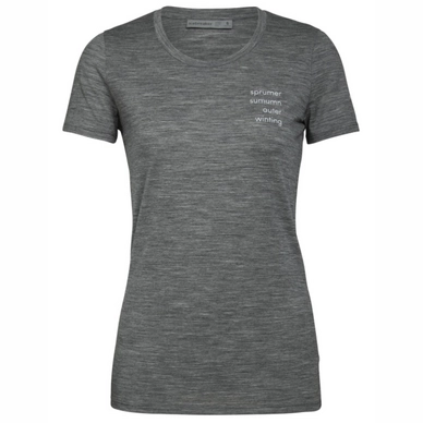 T-Shirt Icebreaker Tech Lite SS Low Crewe Global Warming Gritstone Heather  Damen