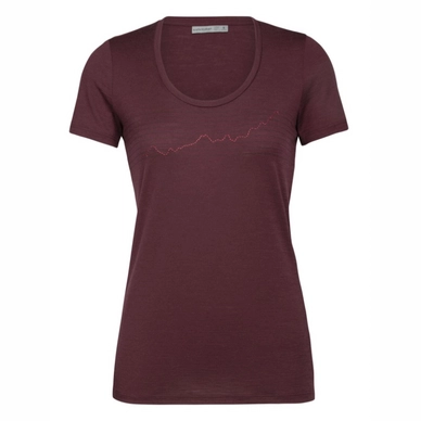 T-Shirt Icebreaker Women Tech Lite SS Scoop Global Heat Index Redwood