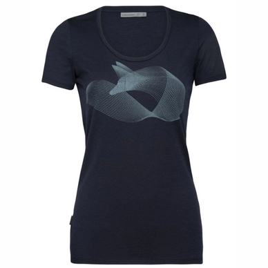 T-Shirt Icebreaker Tech Lite SS Scoop Polar Fox Midnight Navy Damen