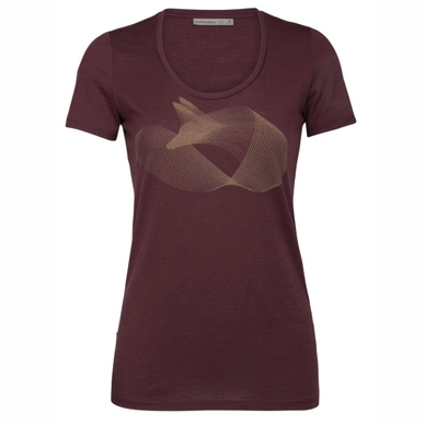 T-Shirt Icebreaker Women Tech Lite SS Scoop Polar Fox Redwood