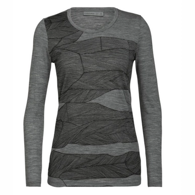 Longsleeve Icebreaker Women Tech Lite LS Low Crewe Melt Layers Gritstone Heather