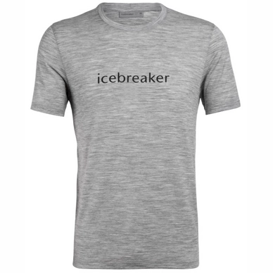 T-Shirt Icebreaker Men Tech Lite S/S Crewe Icebreaker Wordmark Metro Heather