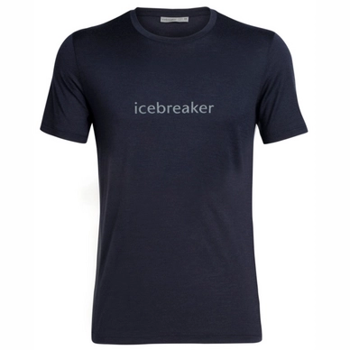 T-Shirt Icebreaker Men Tech Lite S/S Crewe Icebreaker Wordmark Midnight Navy
