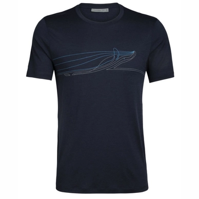 T-Shirt Icebreaker Men Tech Lite SS Crewe Single Line Whale Midnight Navy