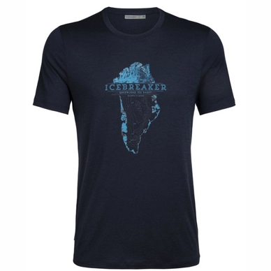 T-Shirt Icebreaker Tech Lite SS Crewe Greenland Crest Midnight Navy Herren