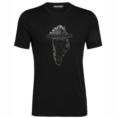 T-Shirt Icebreaker Tech Lite SS Crewe Greenland Crest Black Herren