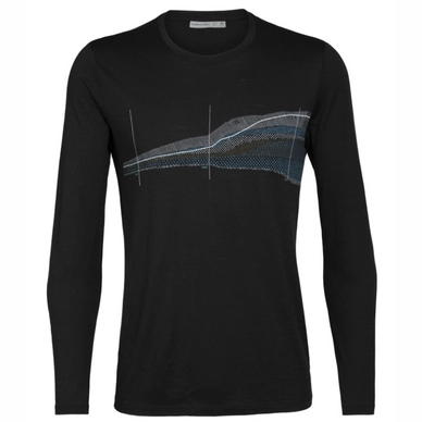 Shirt Icebreaker Tech Lite LS Crewe Impact Timeline Black Herren