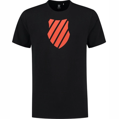 T-shirt de Tennis K Swiss Men Hypercourt Logo Tee 2 Jet Black Spicy Orange