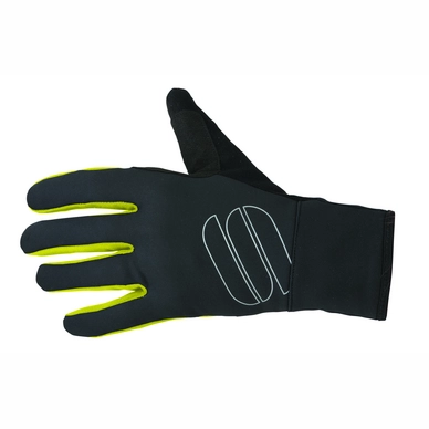 Fietshandschoen Sportful Men Softshell Stretch Glove Black Yellow Fluo