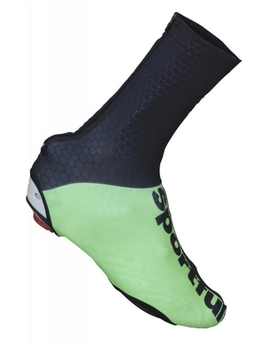 Regenoverschoen Sportful Lycra Shoecover Black Green Fluo