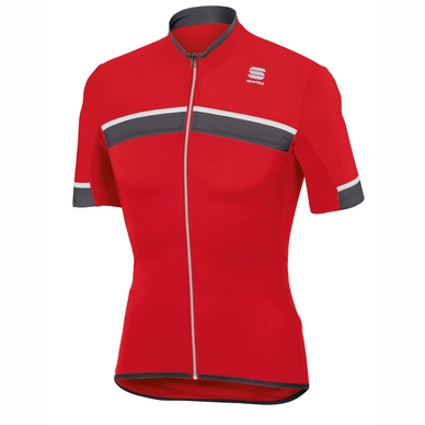 Fietsshirt Sportful Men Pista Jersey Red Anthracite White