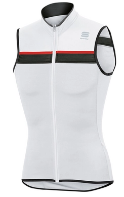 Fietsshirt Sportful Men Pista Sleeveless Jersey White Black Red